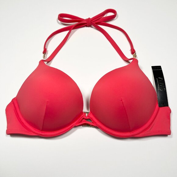 Victoria Secret 34C Bombshell Push Up Bikini Top Add 2 Cups Halter Pink Island - Picture 2 of 9